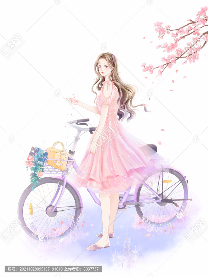 桃花与少女