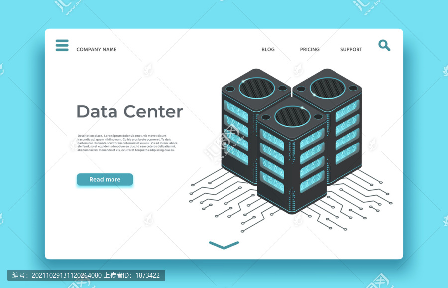 数据中心展示模板创意设计插图