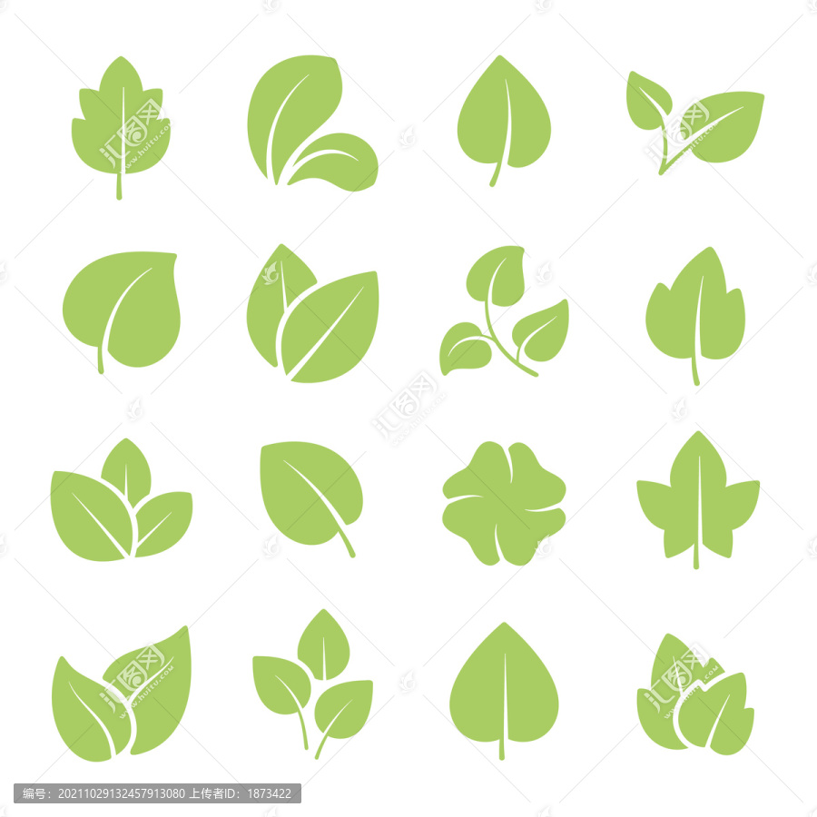绿色叶子图形插图设计集合