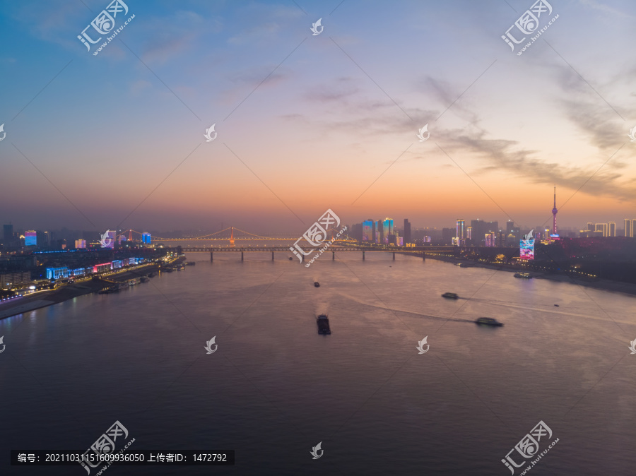 湖北武汉城市天际线风光