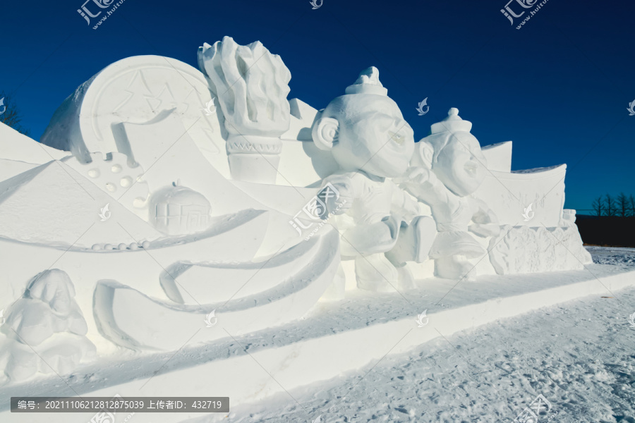 冬季雪雕蒙古族