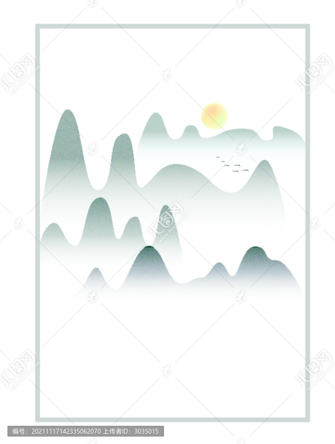 手绘山