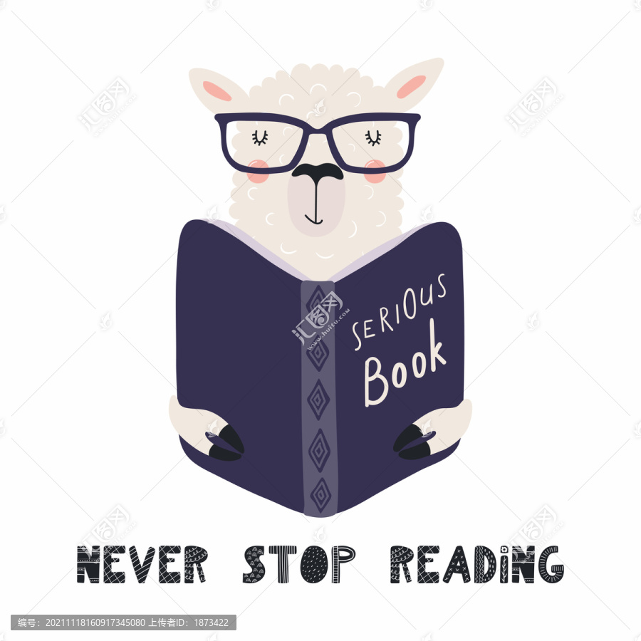 羊驼喜爱阅读插图