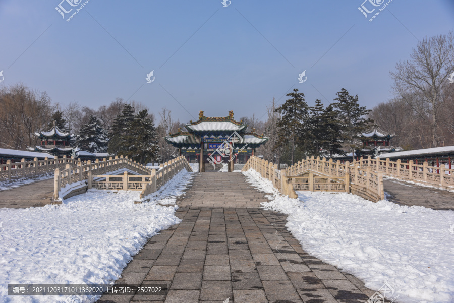 山西太原市晋祠公园冬日风光