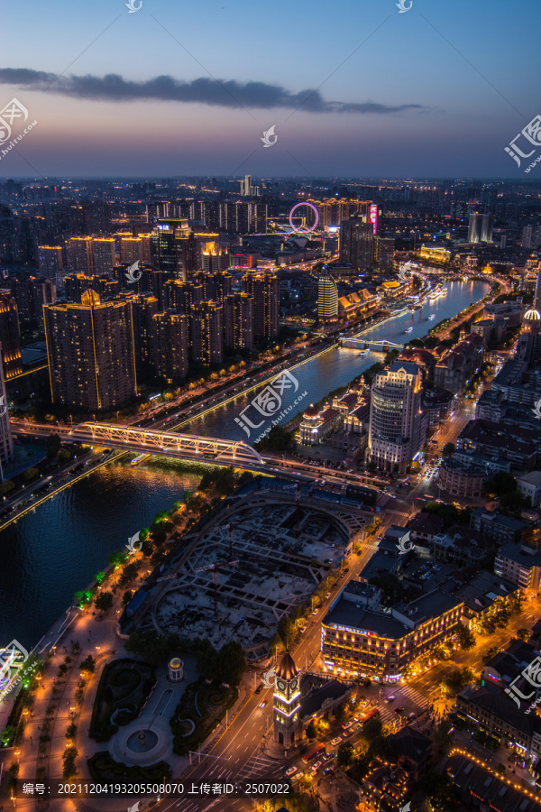 海河沿岸夜景风光