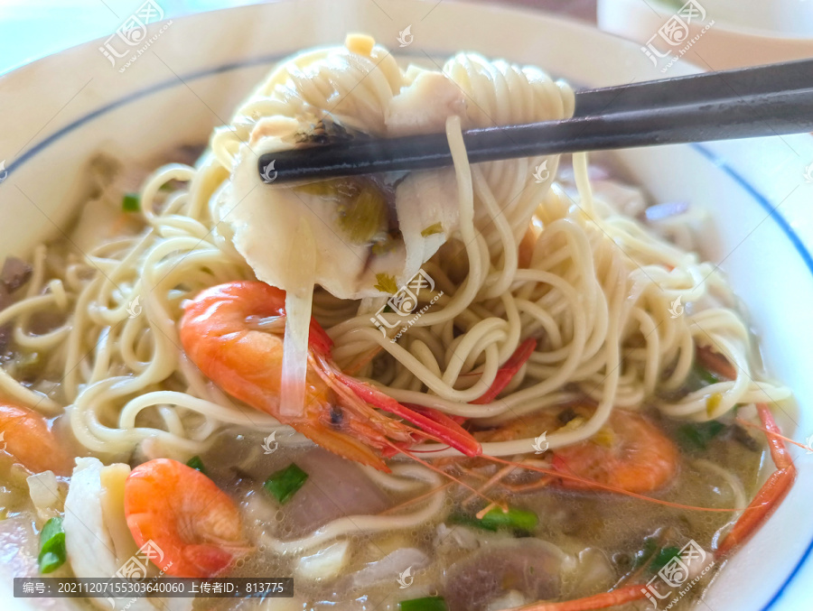 美食拍摄河鲜面