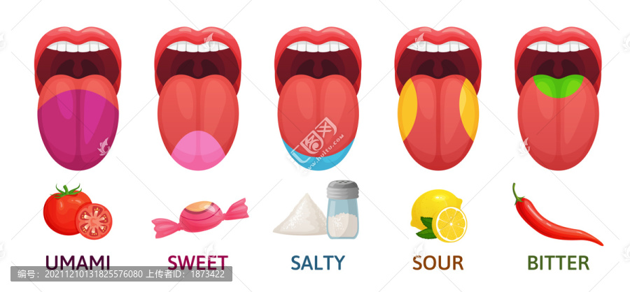 舌头不同反应创意设计插图