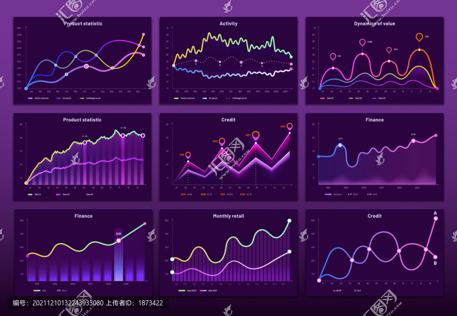 紫色可视化数据图标