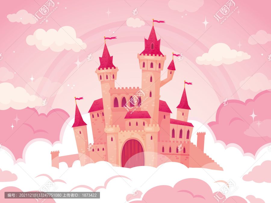 粉红梦幻童话城堡插图