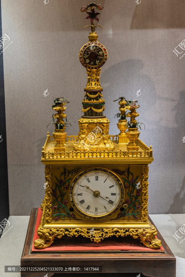 清代法国造铜镀金钟