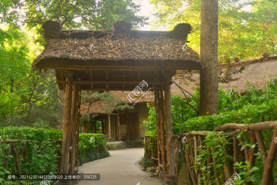 成都杜甫草堂茅屋庭院