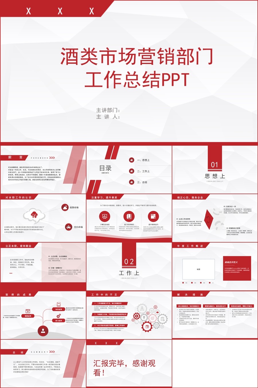 酒类市场营销部门总结PPT