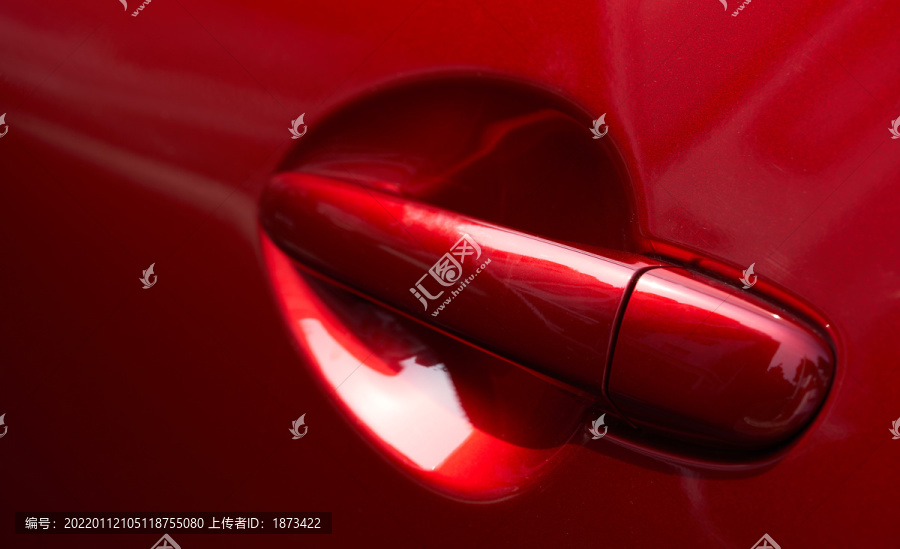 红色汽车钣金门把照