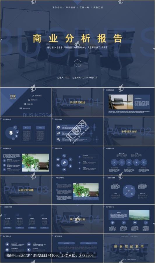 商务风商业分析报告PPT