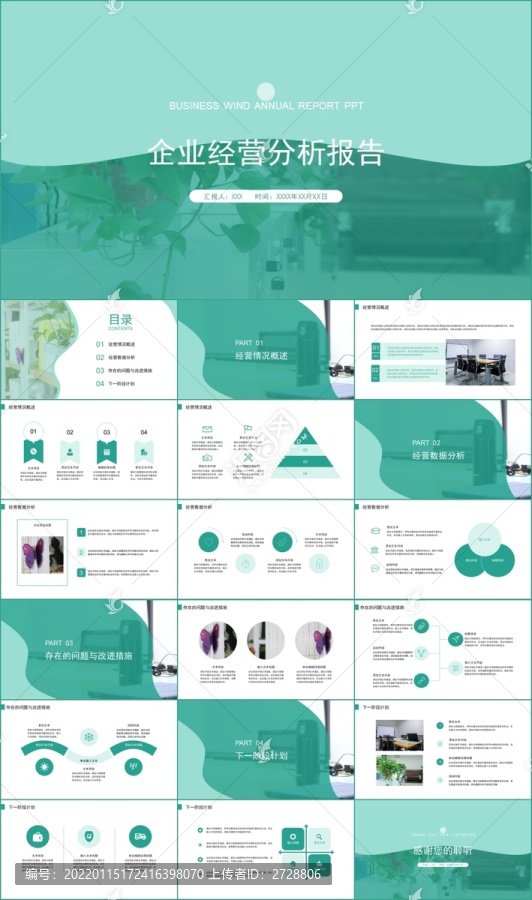 商务风企业经营分析报告PPT