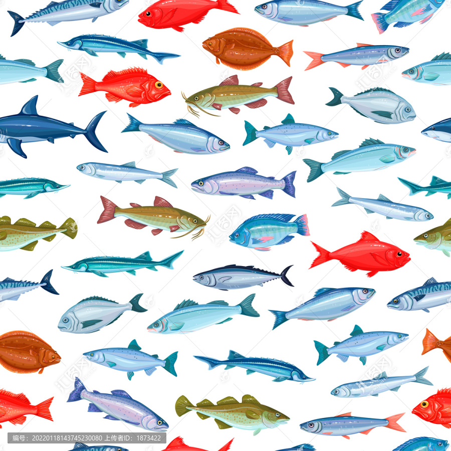 鲜鱼群彩绘背景