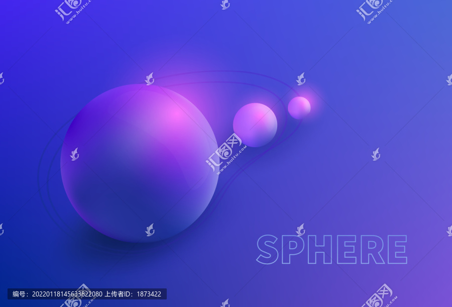 紫色渐变三维球体背景