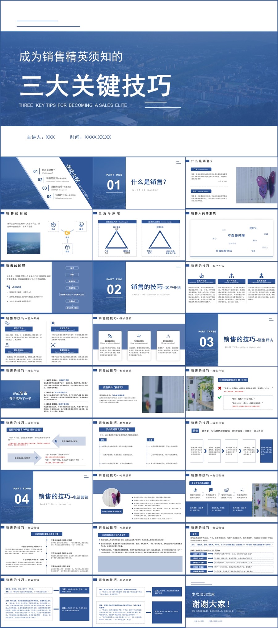 商务风员工销售技巧培训PPT