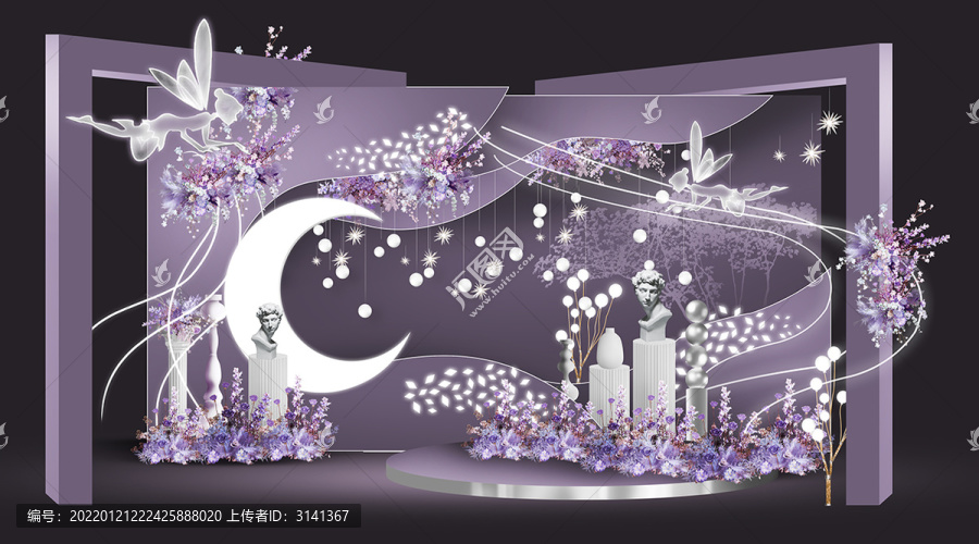 香芋紫迎宾区婚礼背景