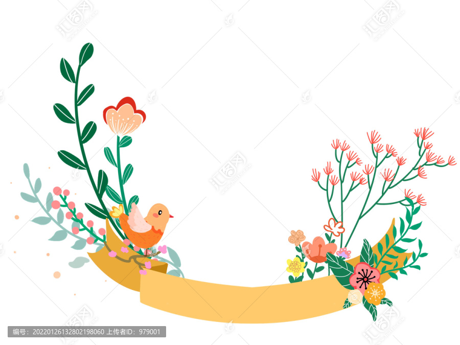 春天花卉边框标题框