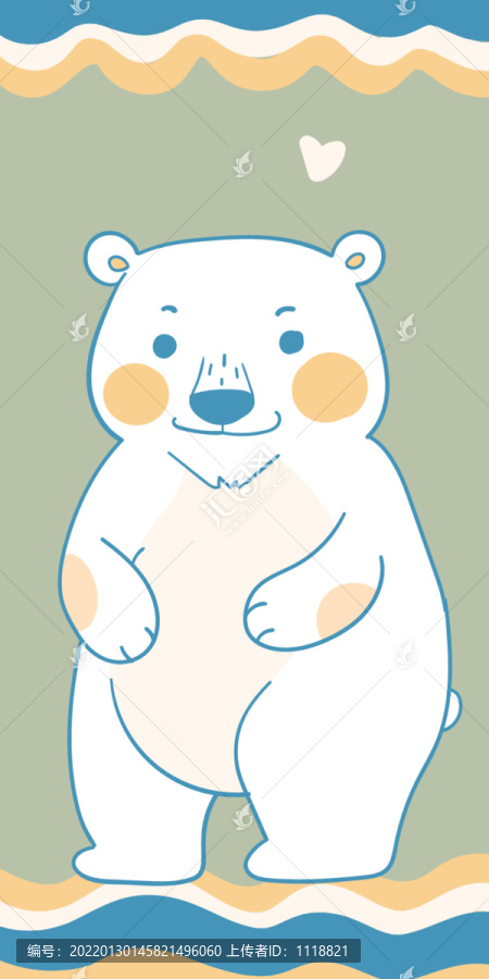 小熊卡通可爱动物图案素材