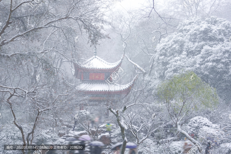 长沙岳麓山爱晚亭雪景