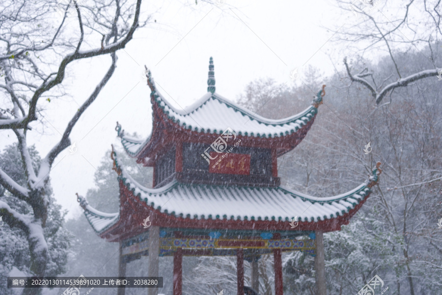 长沙岳麓山爱晚亭雪景