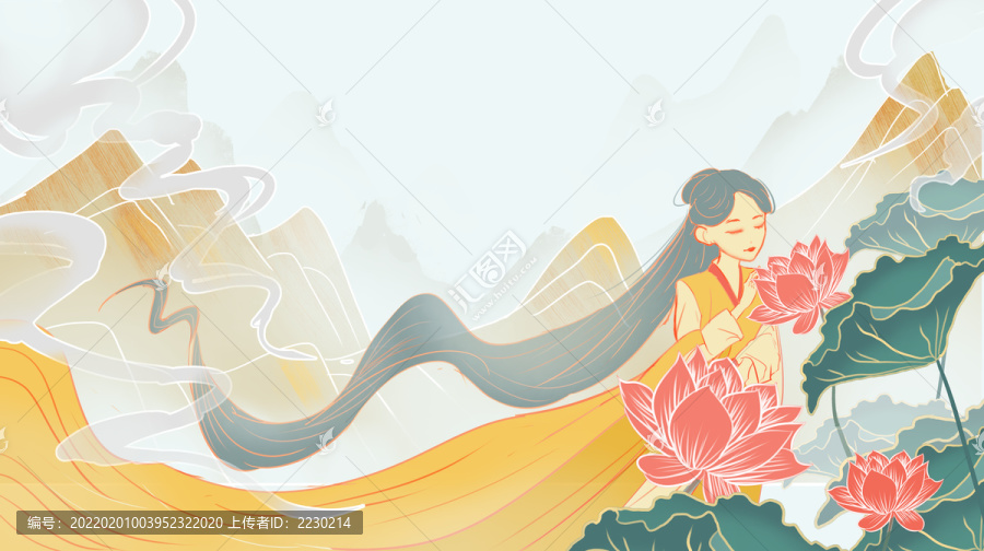 三八妇女节女神节国潮插画海报