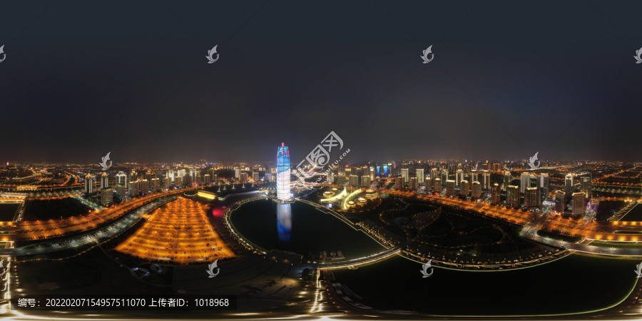 郑州东区夜景全景航拍
