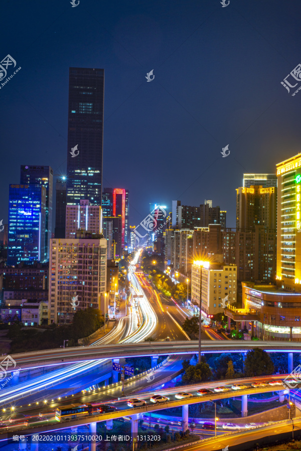 航拍湖南长沙开福区波隆立交桥