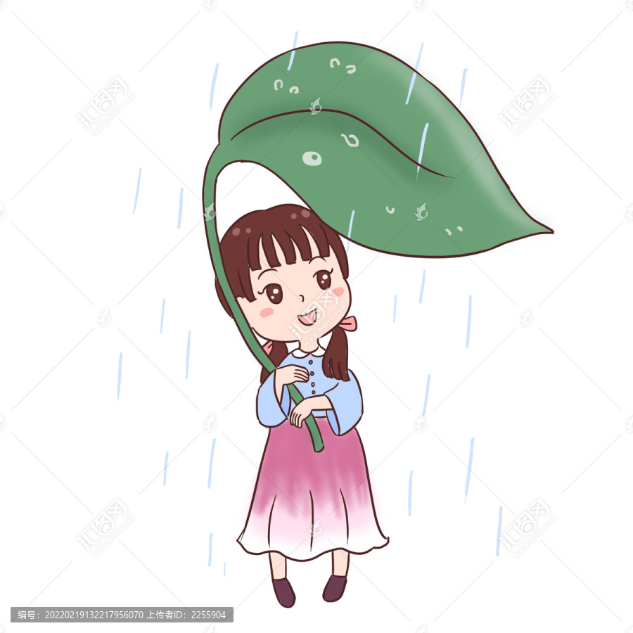 春天雨水手绘卡通元素