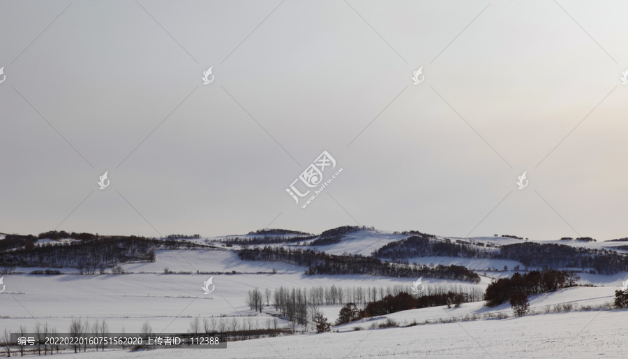 东北冬景雪景蓝天山川风光