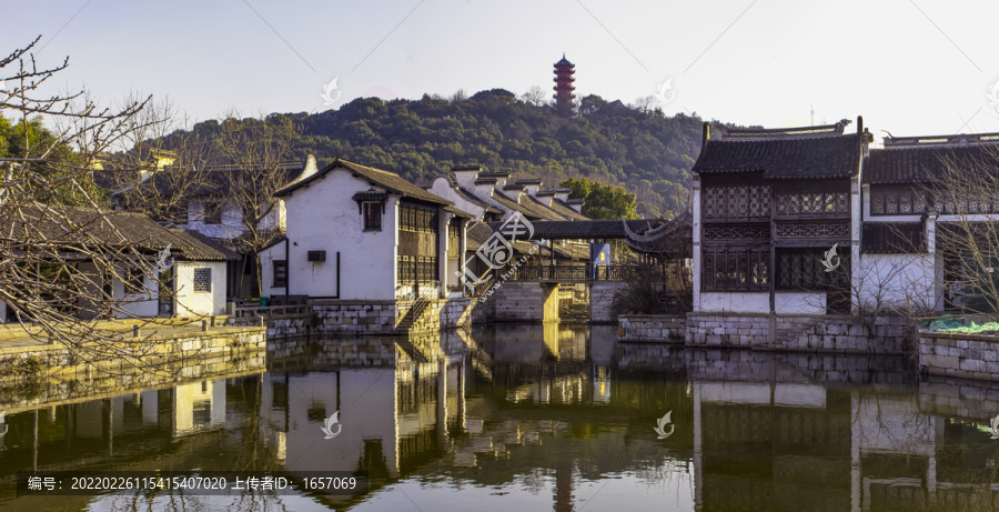 锡山龙光塔惠山古镇全景图