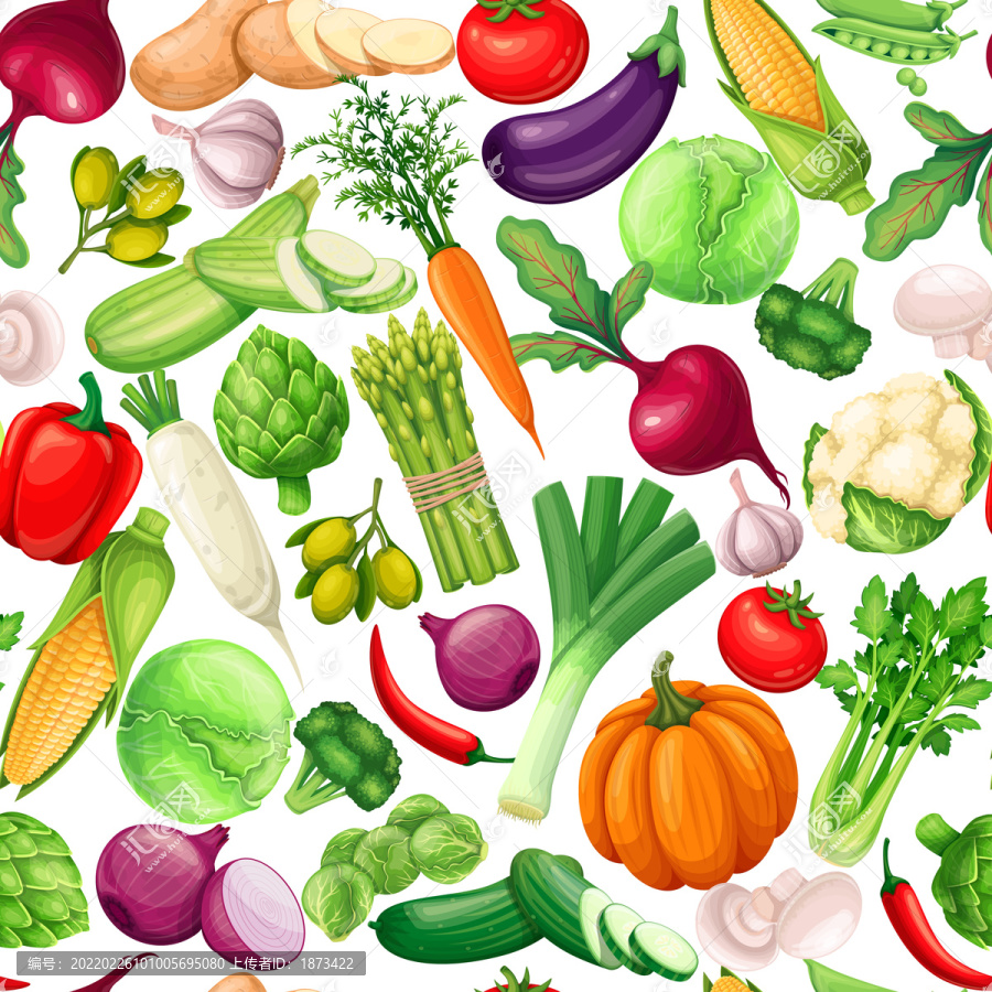 健康新鲜蔬菜插图背景