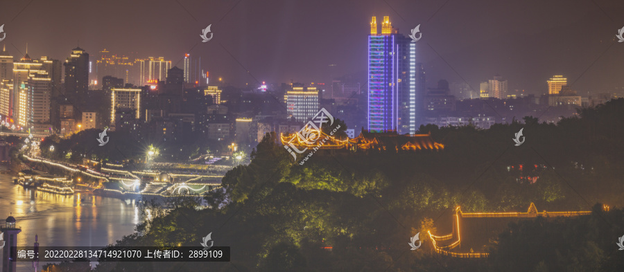 宜宾三江汇流城市景观夜景