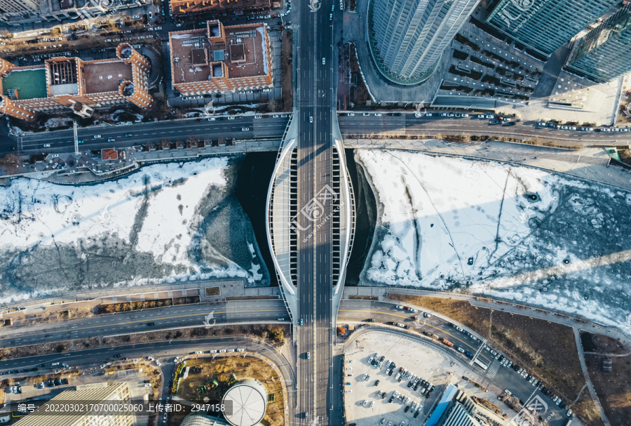 天津建筑大沽桥冬季风光