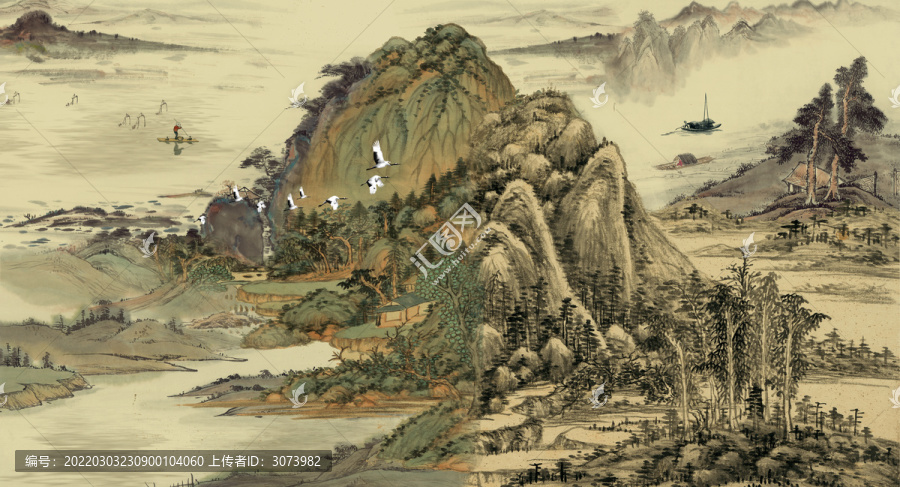 中国画山水画仿古画水墨画