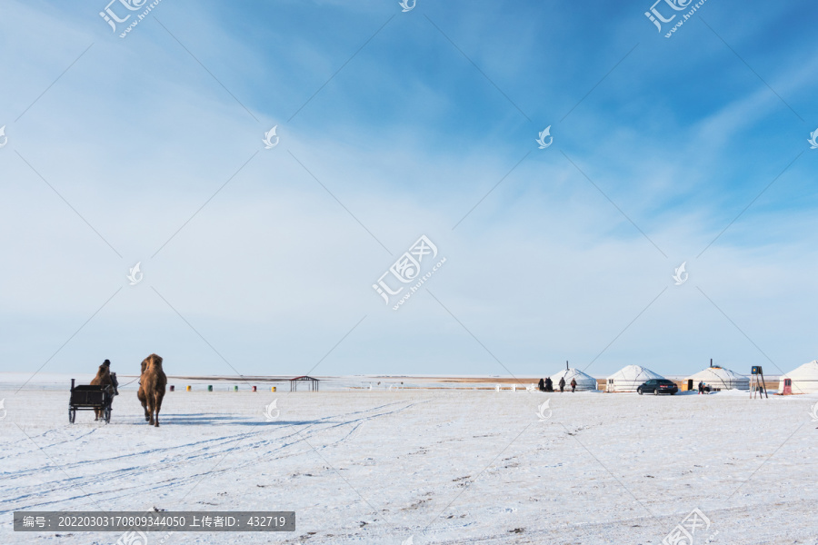 冬季草原蒙古包牧民生活
