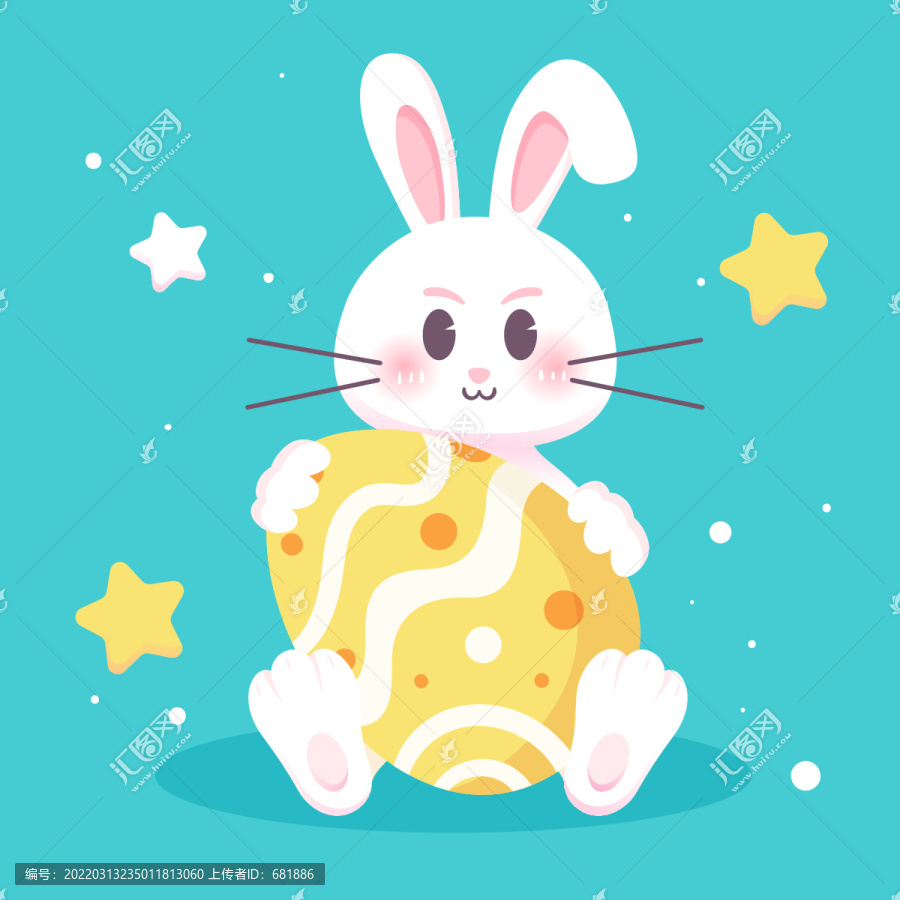 复活节兔子彩蛋森林动物插画