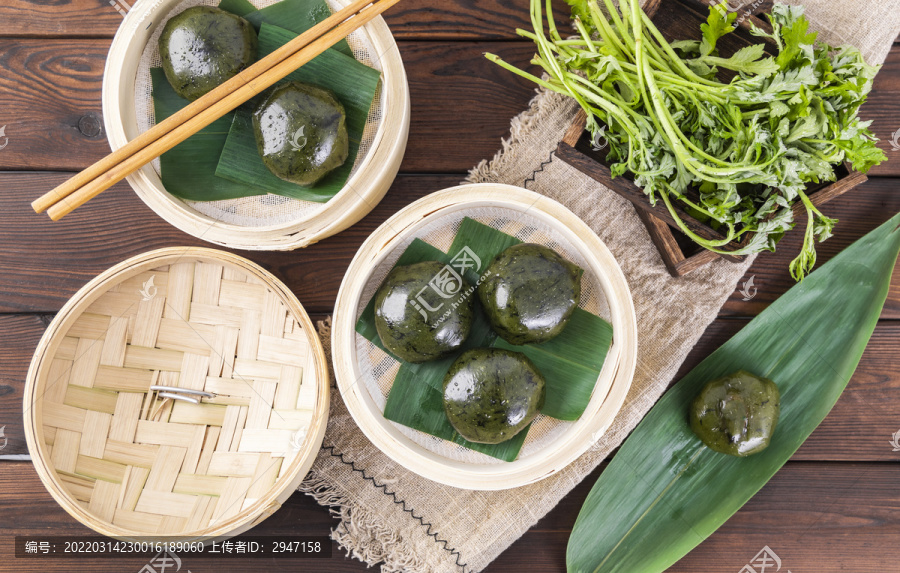 清明节美食青团摄影图