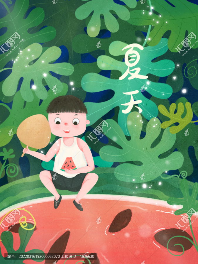 夏天立夏夏至插画海报