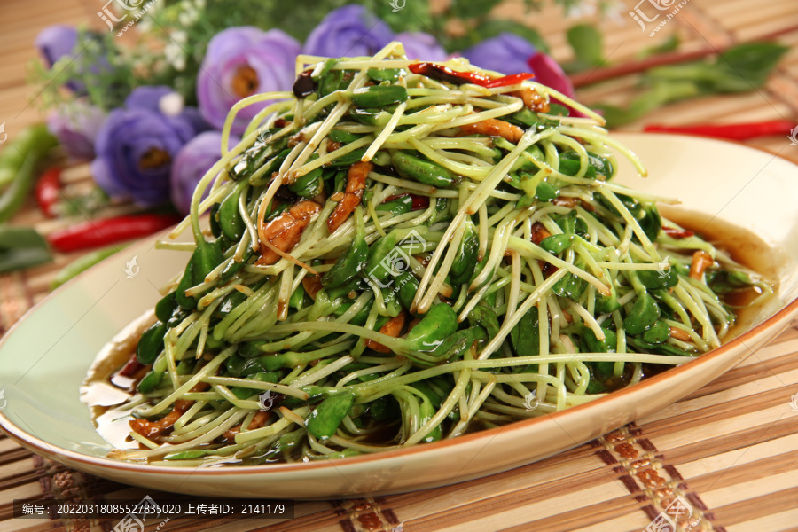 肉丝炒豆苗