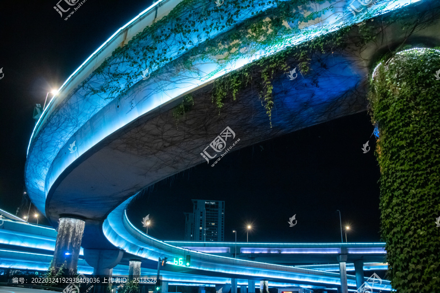 城市夜景灯光车流街景立交桥