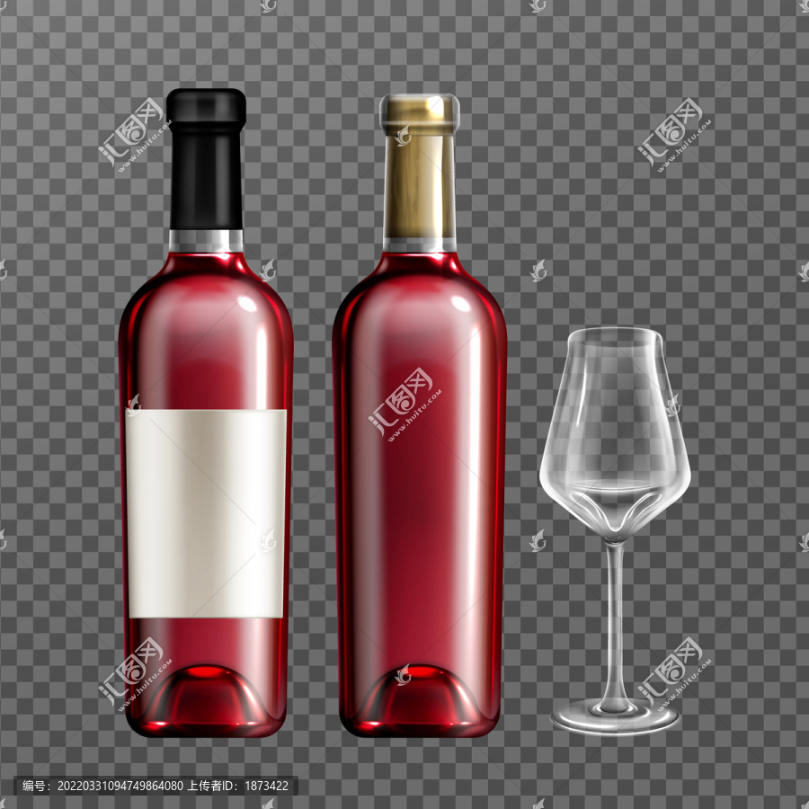 质感红酒瓶元素