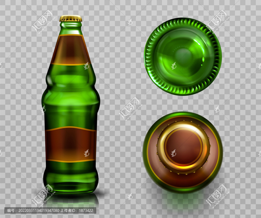 绿色啤酒瓶元素