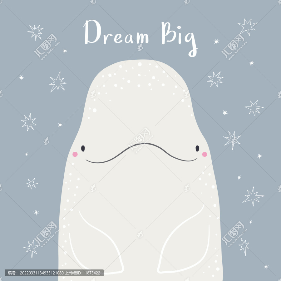 可爱白鲸插图