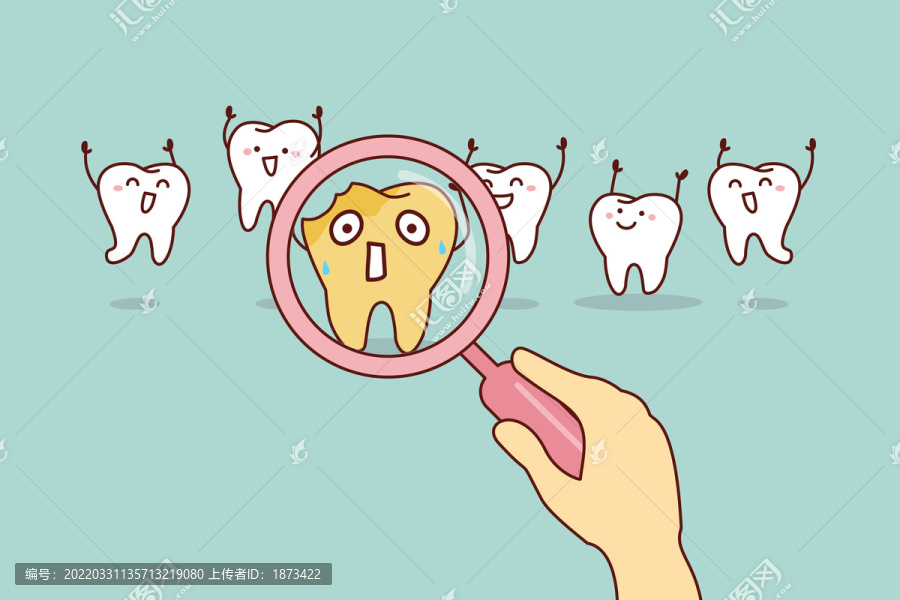 放大镜找出蛀牙插图