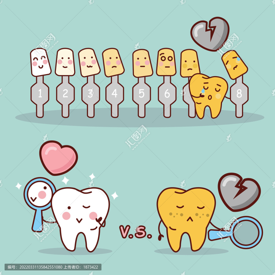 白皙与泛黄牙齿对比插图