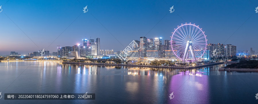 深圳宝安欢乐港湾航拍夜景