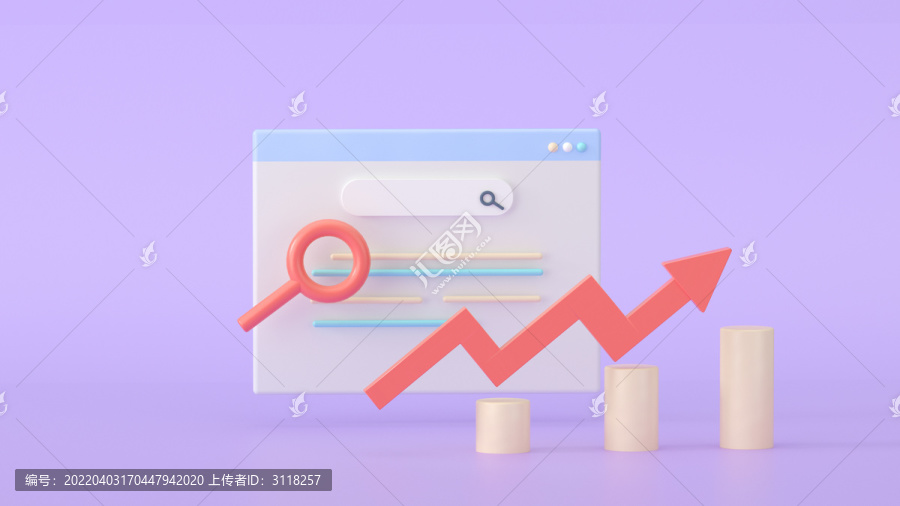 3d卡通屏幕搜索数据金融海报